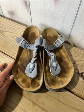 Birkenstock blue  Suede T-Strap Sandals